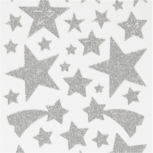 Glitterstickers - zilver - sterren - 2 vellen Glitterstickers - zilver - sterren - 2 vellen
