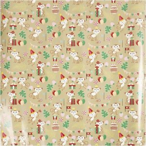 Inpakpapier - Feestelijke aapjes Inpakpapier - Feestelijke aapjes