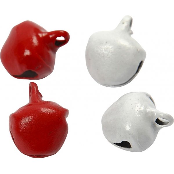 Bellen - rood/wit - 50 stuks - 8 mm
