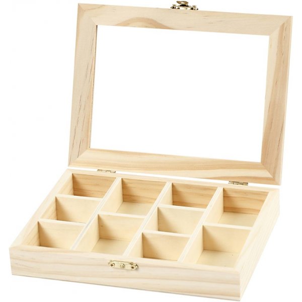 Doos met glazen deksel