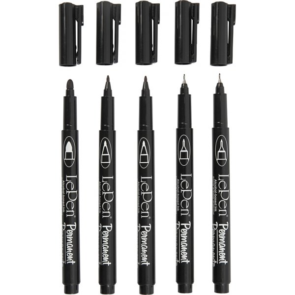 Permanente marker - zwart - 5 st Permanente marker - zwart - 5 st