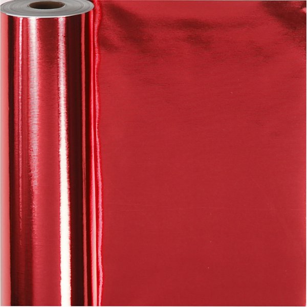 Cadeauverpakking - metallic rood - 100 meter