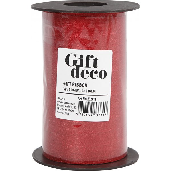 Cadeaukoord - rood - glitter - 100 m Cadeaukoord - rood - glitter - 100 m