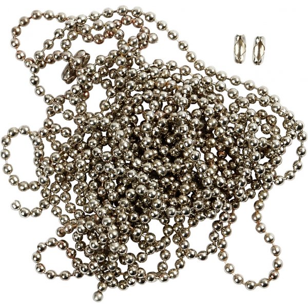 Ballenketting - verzilverd - 3 m