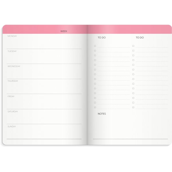 Weekplanner - Ongedateerd roze Weekplanner - Ongedateerd roze