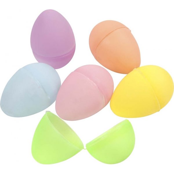 Plastic eieren - 2-delig - pastelkleuren - H4,5 cm - 24 st