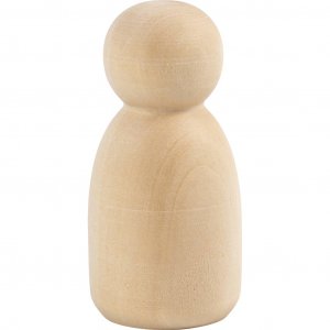 Houten figuurlichaam, ovaal, 6 cm, 5 stuks