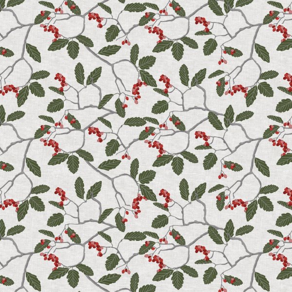 Wasdoek Winterberry - Wit/rood