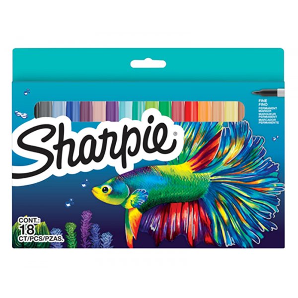Sharpie Big Pack - Promotiepakket - Hangende Tuck 6 - 18-pack ongesorteerde kleuren