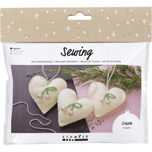 Mini DIY-pakket - Kerstharten van vilt Mini DIY-pakket - Kerstharten van vilt