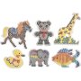 Parelbordjes - eend - olifant - giraffe - beer - paard en vis - 6 st