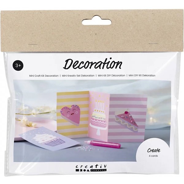 Mini DIY Kit Decoratie, pastelgeel, pastelpaars, pastelroze, Taarten