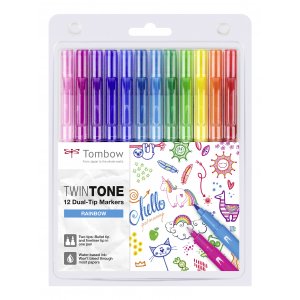 Tombow TwinTone Rainbow 0.3/0.8mm 12-pack Tombow TwinTone Rainbow 0.3/0.8mm 12-pack