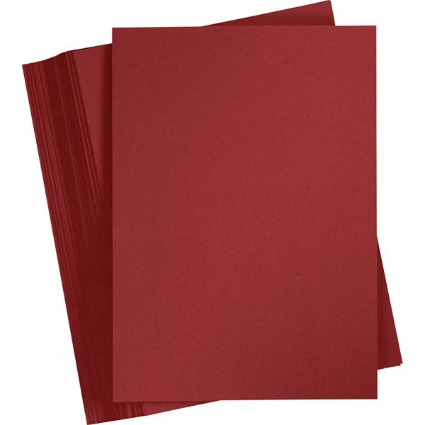 Gekleurd karton - donkerrood - A4 - 180 gr - 100 vellen