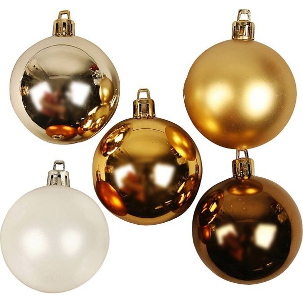 Kerstboomballen - goudkleurig - 6 cm - 20 st
