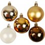 Kerstboomballen - goudkleurig - 6 cm - 20 st