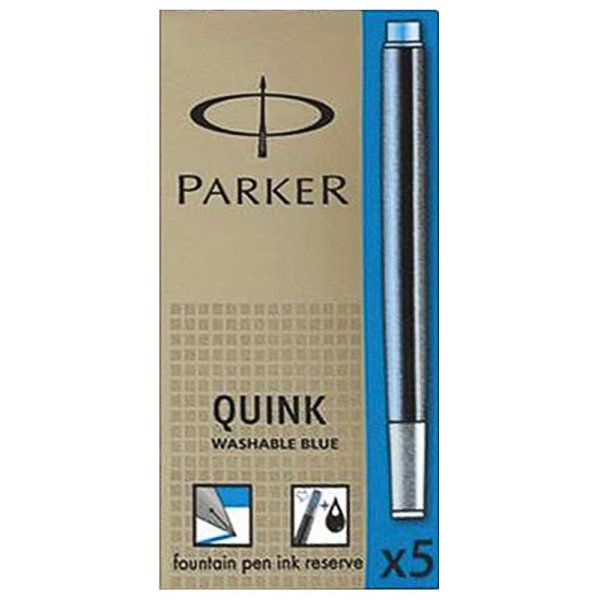 Inktcartridge Parker Inkt - Cartridge Quink Royal - Blauw Wasbaar 5-pack 1-Blist