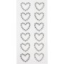 Strass hartjes - zilver - 12 st