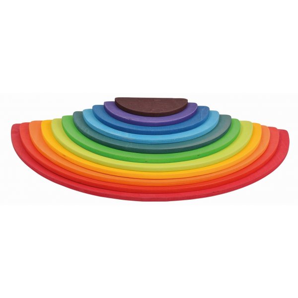 Regenboog in houten halve cirkels 11 delen