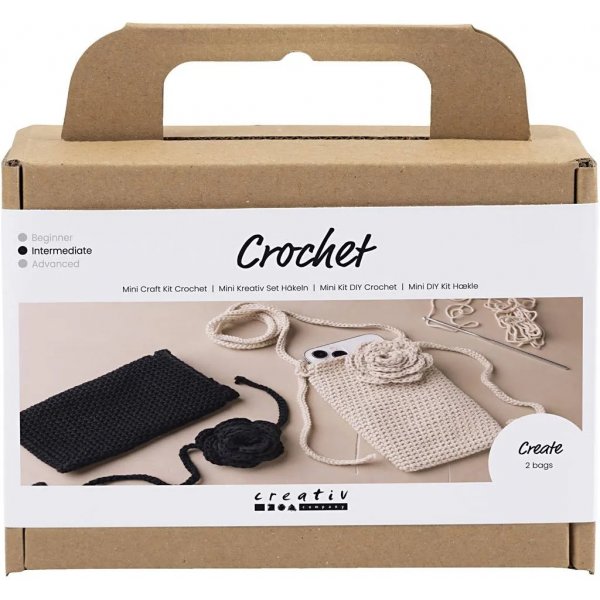 Mini DIY Kit Gehaakt, Tasje met roos