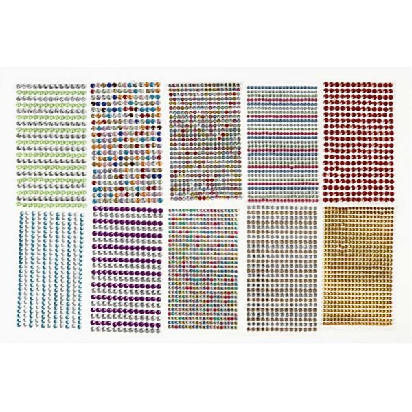 Strassstickers - gemengde kleuren - 10 vellen Strassstickers - gemengde kleuren - 10 vellen