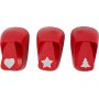 Papierpons - rood - ster - hart - kerstboom - 3 st