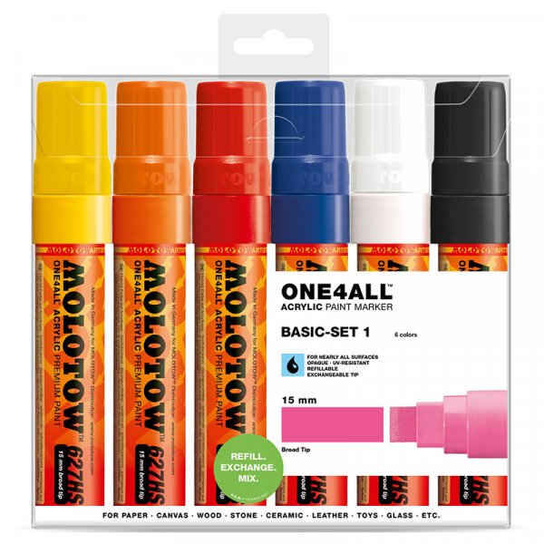 Acrylstiften One4All 15mm 6 Pennen - Basic I