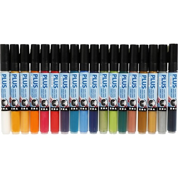 Plus Color Marker - gemengde kleuren - 18 st