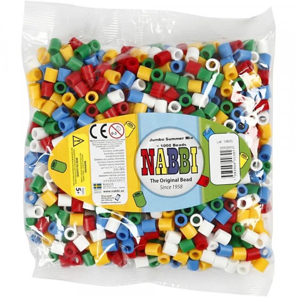 NABBI Tube kralen - Jumbo 1000 stuks - Standaard kleuren