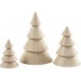 Houten kerstbomen - 3 st
