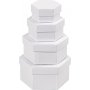 Zeshoekige dozen - wit - 4 st