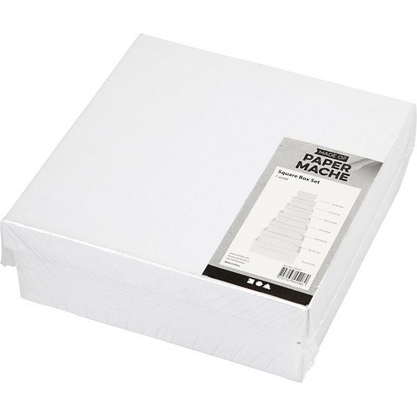 Vierkante dozen - wit - 7 st