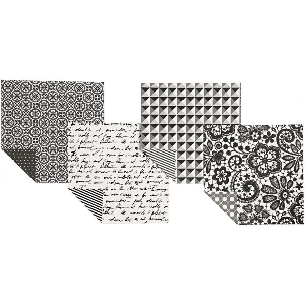 Origamipapier - zwart/wit - 15 x 15 cm - 50 vellen