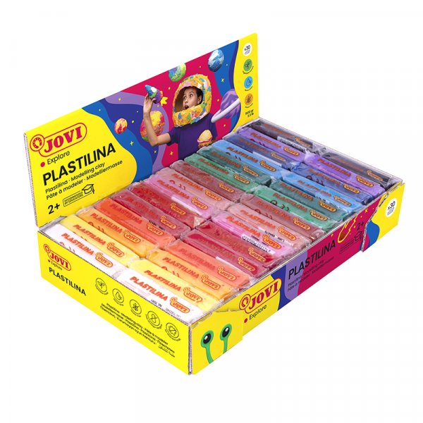 Klei - Jovi Plastilina - 30-pack in gemengde kleuren 50 g