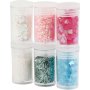 Glitter en pailletten - pastelkleuren - 6 x 5 gr