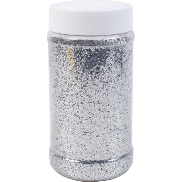 Glitterstrooi grof zilver