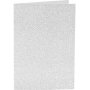 Kaarten en enveloppen - zilver - glitter - 11,5 x 16,5 cm - 4 sets