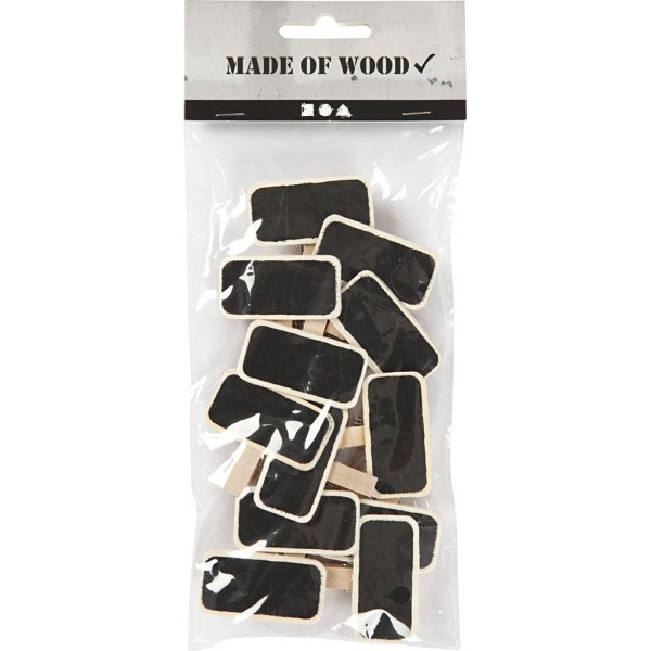 Bord met clip - 4 x 2 cm - 12 st