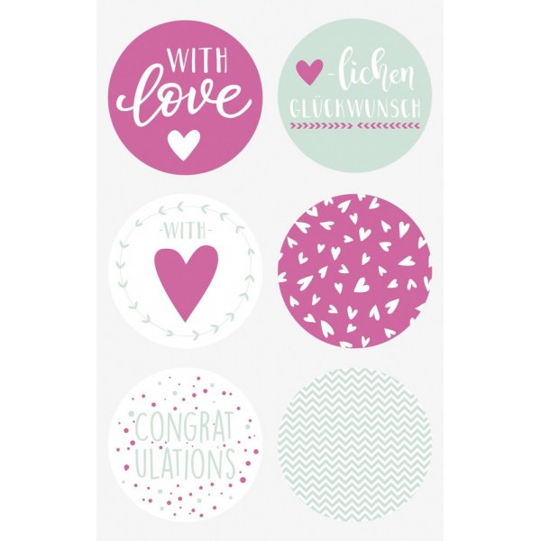 Sticker - Rond 4 cm - Liefdesroze
