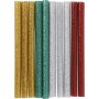 Lijmsticks voor mini lijmpistool - goud - groen - rood - zilver - glitter - L10 cm - 10 stuks