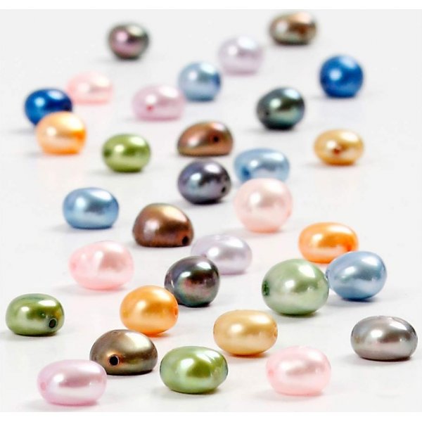 Zoetwaterparels op draad - 5-6 mm - 40 cm