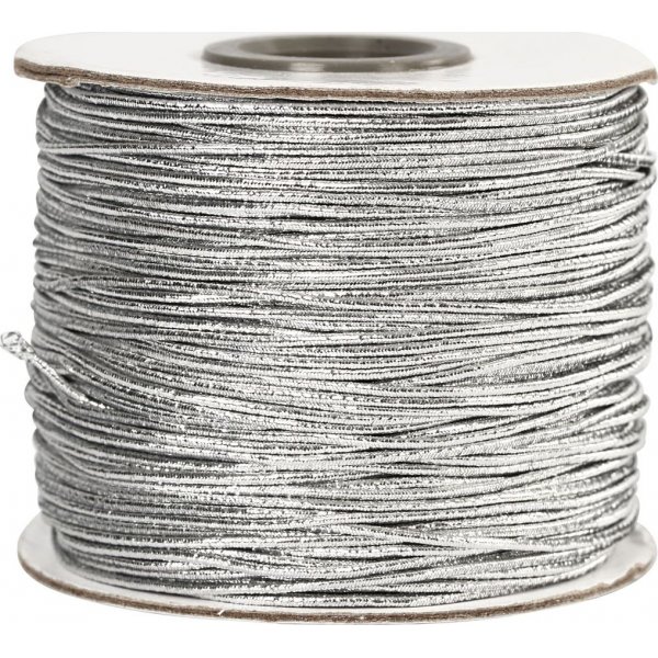 Elastisch koord 1 mm - zilver metallic - 100 m
