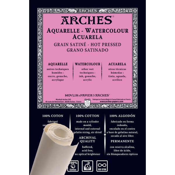 Aquarelpapier Warmgeperste Rolbogen 300 g - 9 m x 113 cm