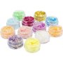 Glitterklei, gemengde kleuren, 12x5 ml