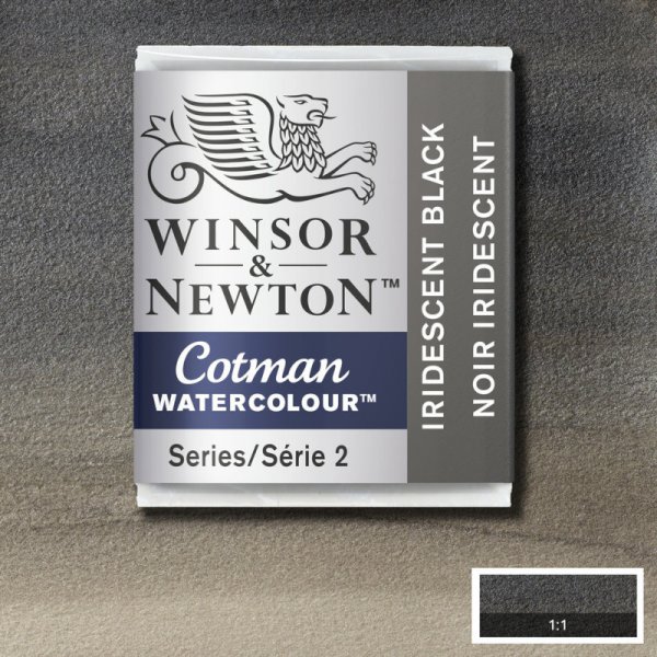 Waterverfverf - Cotman - 1/2 kop - Iriserend zwart