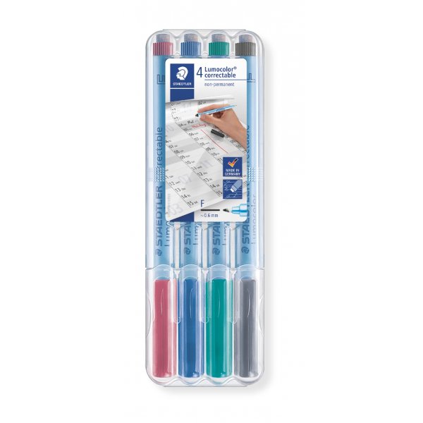 Markeerstift Uitwisbaar Lumocolor 0,6 mm - 4 kleuren