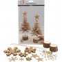 Kerstknutsel - Kerstboom van leerpapier - naturel - 2 st