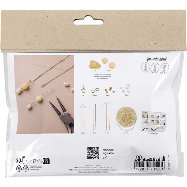 Mini DIY Kit Sieraden, kettingen en armbanden met honing-calciet Mini DIY Kit Sieraden, kettingen en armbanden met honing-calciet