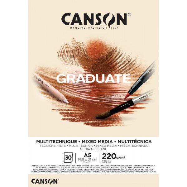 Graduate Mixedmedia blok 220g 30 vellen - Gulockra