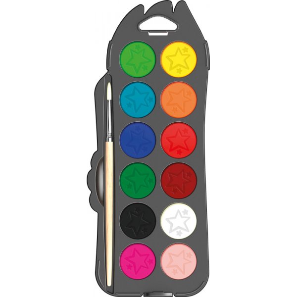 Kinderverf - Maped - Color' peps aquarelpalet 30mm x12 + penseel